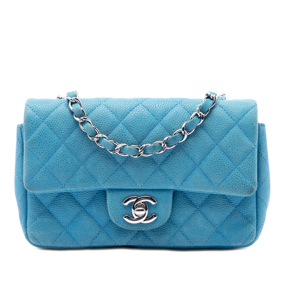 Pre-Loved Chanel Mini Rectangular Classic Iridescent Caviar Single Flap